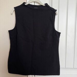 Talbots Black Sleeveless Top with Button Accents Size L